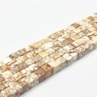 Εντύπωση Jasper Χάντρα, Πλατεία, DIY, περισσότερα χρώματα για την επιλογή, 6mm, Sold Per Περίπου 15 inch Strand