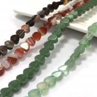 Smíšené Gemstone Korálky, Přírodní kámen, Srdce, lesklý, DIY, více barev na výběr, 6mm, Prodáno za Cca 15 inch Strand