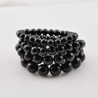 Bracelets Murano, chalumeau, Rond, imitation obsidienne noire & unisexe & antifatigue & normes différentes pour le choix, noire, Longueur Environ 7.09 pouce, Vendu par PC