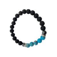 Gemstone Bracciali, lava, with diaspro impressione & Ematite, Cerchio, unisex & sfaccettati, nessuno, 8mm, Lunghezza Appross. 7.48 pollice, Venduto da PC