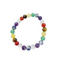 Bracelets de pierres précieuses, pierre gemme, Rond, unisexe, multicolore, 8mm, Longueur Environ 7.48 pouce, Vendu par PC