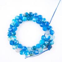 Agat perler, Agate, Runde, poleret, Star Cut Faceted & du kan DIY & forskellige materialer til valg, flere farver til valg, 8mm, Solgt Per Ca. 14.96 inch Strand