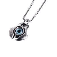 Nerezová ocel šperky náhrdelník, 304 Stainless Steel, Evil Eye, módní šperky & unisex & různé styly pro výběr, Původní barva, 37x33mm, Délka 60 cm, Prodáno By PC