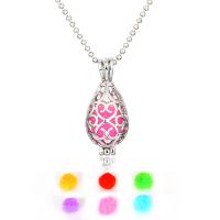 Perfume Locket Necklace Zinc Alloy Teardrop platinum color plated ball chain & for woman & hollow nickel lead & cadmium free Length Approx 23.6 Inch Sold By PC