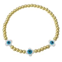 laiton bracelet, avec plastique, Placage de couleur d'or, pour femme, Longueur Environ 6.8 pouce, Vendu par PC