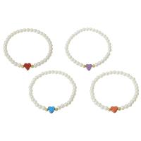 Perlas plásticas Pulsera, con Plástico & metal, chapado en color dorado, para mujer, más colores para la opción, longitud aproximado 6.6 Inch, Vendido por UD