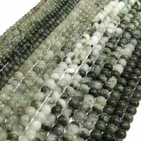 Prirodni kvarc nakit Beads, Zeleni kvarc, Krug, uglađen, možete DIY & različite veličine za izbor & različitih stilova za izbor, zelen, Prodano Per Približno 15 inčni Strand