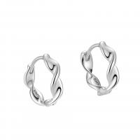 925 Sterling Silver Huggie Hoop Earring, Patrún Geoiméadrach, plátáilte, jewelry faisin & do bhean, dathanna níos mó le haghaidh rogha, 13x3.10mm, Díolta De réir Péire