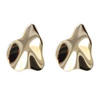 Pendientes de Perno de Aleación de Zinc, chapado, Joyería & para mujer & superficie bache, más colores para la opción, libre de níquel, plomo & cadmio, 11x13mm, Vendido por Par