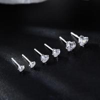 Cubic Zircon (CZ) Stud Earring Zinc Alloy fashion jewelry & micro pave cubic zirconia & for woman nickel lead & cadmium free Sold By Pair