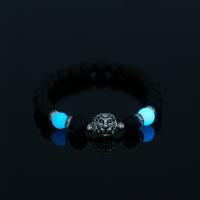 Glazen kralen Armband, met Nacht-licht + steen & Zinc Alloy, uniseks & luminated, gemengde kleuren, Lengte 19 cm, Verkocht door PC