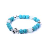 turquoise bracelet, avec Nuit-Lumière-Pierre & alliage de zinc, unisexe & lumineux, couleurs mélangées, Longueur 23 cm, Vendu par PC