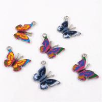 Zink legering emalje vedhæng, Zinc Alloy, Butterfly, platin farve forgyldt, Unisex, flere farver til valg, nikkel, bly & cadmium fri, 21x16x2mm, Solgt af PC