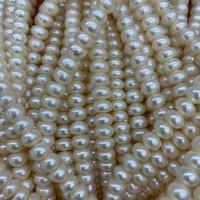 Button Gekweekte Zoetwater Parel kralen, Rond plat, DIY, meer kleuren voor de keuze, 6.5-7mm, Per verkocht 14.17 inch Strand