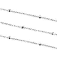 Catena di sfere in acciaio inox, 304 acciaio inox, DIY & formato differente per scelta & Ball chain, colore originale, 5m/borsa, Venduto da borsa