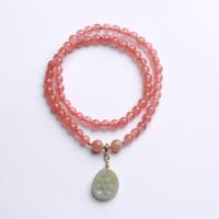 Βραχιόλια Gemstone, Γιουνάν Red Agate, με Hetian Jade & Ορείχαλκος, Διπλό επίπεδο & κοσμήματα μόδας & για τη γυναίκα, 5mm, Μήκος Περίπου 5.51-6.3 inch, Sold Με PC