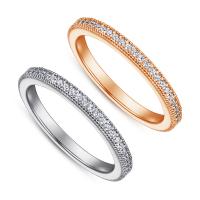 Zirkonia Micro Pave Sterling Silber Ringe, 925er Sterling Silber, plattiert, verschiedene Größen vorhanden & Micro pave Zirkonia & für Frau, keine, 1.20mm, Größe:5-10, verkauft von PC