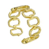 Messing Manchet Finger Ring, gold plated, Verstelbare & uniseks & hol, Maat:6, Verkocht door PC