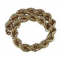 Brass Sweater Necklace gold color plated French Rope Chain & for man Length Approx 30.9 Inch Sold By PC