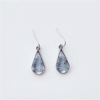 Resin Drop Earring, med Tørret blomst, for kvinde, 28x13x6mm, Solgt af par