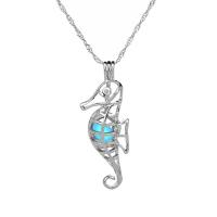 luminated Ketting, Zinc Alloy, met Nacht-licht + steen, golfketting & voor vrouw, meer kleuren voor de keuze, 49x18mm, Lengte 45 cm, Verkocht door PC