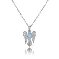 luminated Ketting, Zinc Alloy, met Nacht-licht + steen, golfketting & voor vrouw, meer kleuren voor de keuze, 30x18mm, Lengte 45 cm, Verkocht door PC