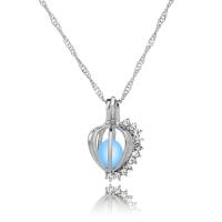 luminated Ketting, Zinc Alloy, met Nacht-licht + steen, golfketting & voor vrouw, meer kleuren voor de keuze, 23x15mm, Lengte 45 cm, Verkocht door PC