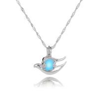 luminated Ketting, Zinc Alloy, met Nacht-licht + steen, golfketting & voor vrouw, meer kleuren voor de keuze, 20x23mm, Lengte 45 cm, Verkocht door PC