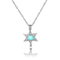 luminated Ketting, Zinc Alloy, met Nacht-licht + steen, golfketting & voor vrouw, meer kleuren voor de keuze, 26x16mm, Lengte 45 cm, Verkocht door PC