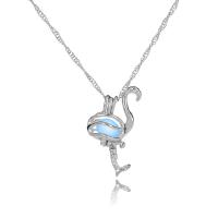 luminated Ketting, Zinc Alloy, met Nacht-licht + steen, golfketting & voor vrouw, meer kleuren voor de keuze, 26x16mm, Lengte 45 cm, Verkocht door PC