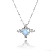 luminated Ketting, Zinc Alloy, met Nacht-licht + steen, golfketting & voor vrouw, meer kleuren voor de keuze, 23x25mm, Lengte 45 cm, Verkocht door PC