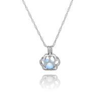 luminated Ketting, Zinc Alloy, met Nacht-licht + steen, golfketting & voor vrouw, meer kleuren voor de keuze, 21x16mm, Lengte 45 cm, Verkocht door PC