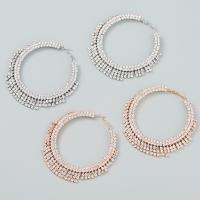 Zinc Alloy Drop Earrings fashion jewelry & for woman & with rhinestone Sold By Pair