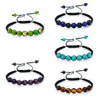 Gemstone Armbånd, Natursten, Runde, Justerbar & mode smykker & Unisex, flere farver til valg, 8mm, Længde Ca. 7.48 inch, Solgt af PC