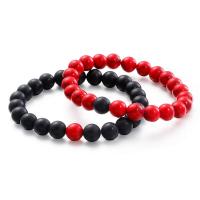 Gemstone Bracelets Pinus koraiensis with Black Stone Round fashion jewelry & Unisex 8mm Length Approx 7.48 Inch Sold By PC