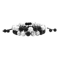 Pulseras de piedras preciosas, Piedra natural, Esférico, Ajustable & Joyería & diferentes materiales para la opción & unisexo, más colores para la opción, 8mm, longitud aproximado 7.48 Inch, aproximado 2PCs/Set, Vendido por Set