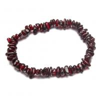 Naturlig granat armbånd, Garnet, Uregelmæssig, Unisex & anti-træthed, rød, 3-8mm, Længde Ca. 7.48 inch, Solgt af PC