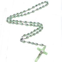 Radband halsband, Plast, med Zink Alloy, Cross, silver pläterad, Unisex & olika stilar för val, 90x150mm, Längd 52.76 inch, Säljs av PC