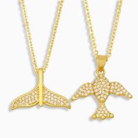 Cubic Zircon Micro Pave Brass Necklace with 1.97 extender chain gold color plated & micro pave cubic zirconia golden nickel lead & cadmium free Length 17.72 Inch Sold By PC