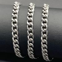 Ruostumaton teräs Curb Chain, 304 Stainless Steel, muoti korut & tee-se-itse & Unisex, alkuperäinen väri, 5m/laukku, Myymät laukku