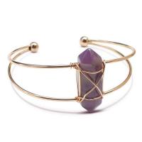 Brass Cuff Bangle with Gemstone fashion jewelry & Unisex nickel lead & cadmium free 65mm 31*10mm Sold By PC