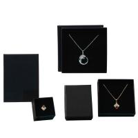 Boite à cadeaux pour bijoux , papier, avec Éponge, cadre, Résistant & normes différentes pour le choix, noire, Vendu par PC