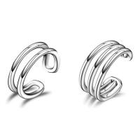 Argent sterling 925 Clip boucle d’oreille, Plaqué de platine, styles différents pour le choix & pour femme & creux, Vendu par paire