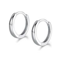 925 Sterling Silver Huggie Hoop Earring, Donut, plátáilte, do bhean & log, dathanna níos mó le haghaidh rogha, 13x2.50mm, Díolta De réir Péire