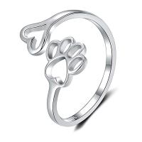 925 Sterling Silver Chufa Ring Finger, Claw, platanam plátáilte, inchoigeartaithe & do bhean & log, 7.8x7.4mm, 5.5x5.5mm, Méid:6-8, Díolta De réir PC