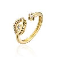 metal Anillo de dedo Cuff, 18K chapado en oro, Ajustable & micro arcilla de zirconia cúbica & para mujer, 18mm, Vendido por UD