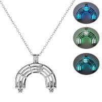 luminated Ketting, Zinc Alloy, met Nacht-licht + steen, voor vrouw, meer kleuren voor de keuze, 36x43mm, Lengte 60 cm, Verkocht door PC