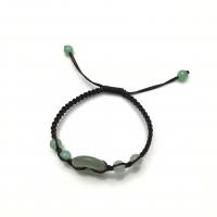 jade bracelet, avec cordon de polyester, gravé, unisexe, couleurs mélangées, 17x5mm, Longueur Environ 19 cm, Vendu par PC