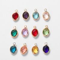 Crystal Pendants with Brass Oval plated fashion jewelry & Unisex & faceted Sold By Bag