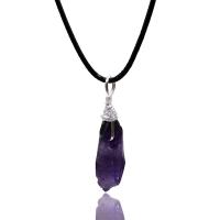 Amethyst Anhänger, mit Messing, Unregelmäßige, Modeschmuck & unisex, 60*2.5mm, verkauft von PC